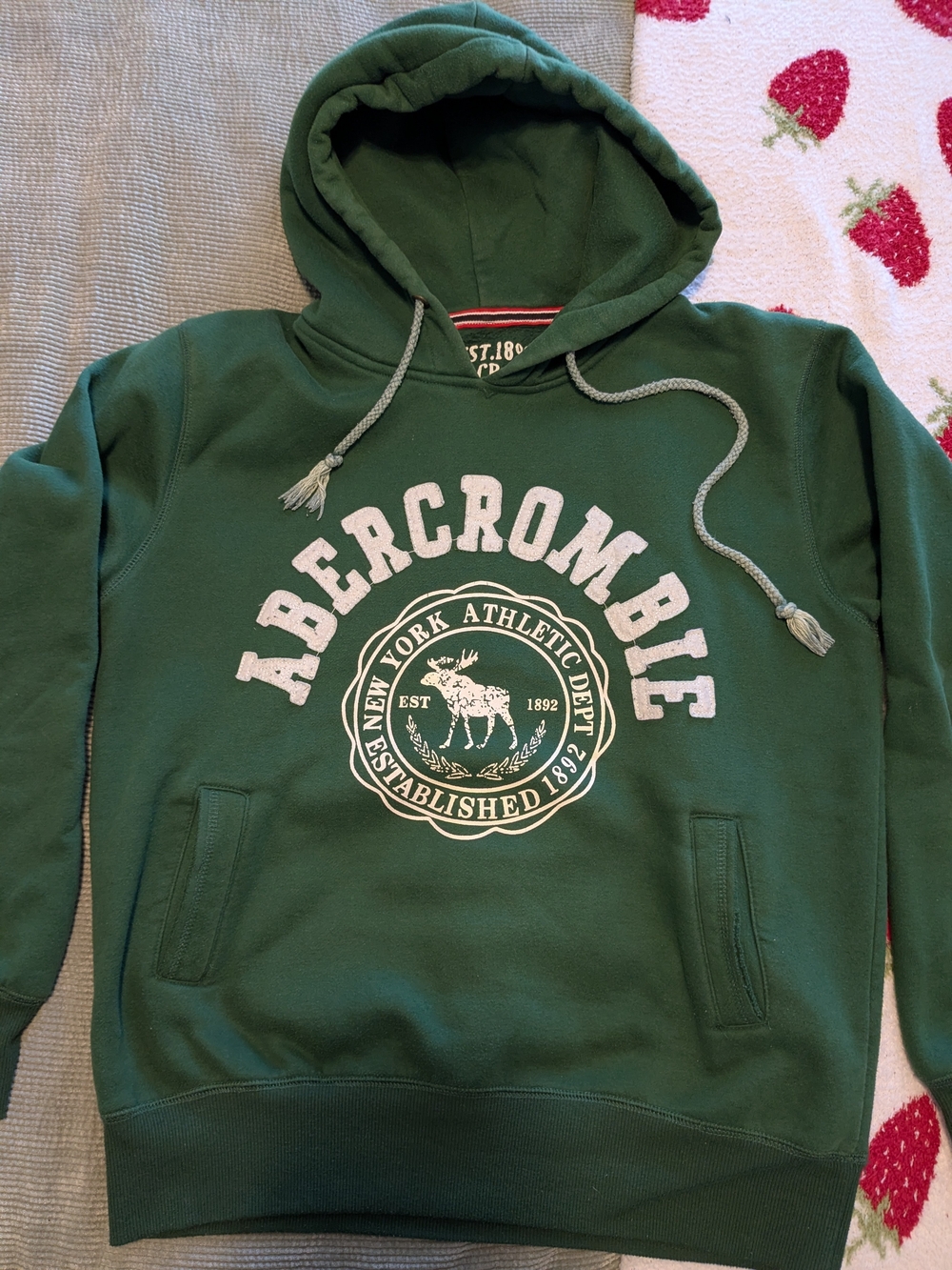 Abercrombie & Fitch heavyweight green pullover hoodie Vintage 2000